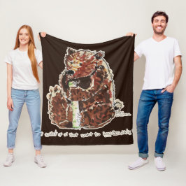 Bear Contemplates Hibernation フリースブランケット