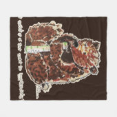 Bear Contemplates Hibernation フリースブランケット (正面(横))