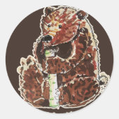 Bear Contemplates Hibernation ラウンドシール (正面)