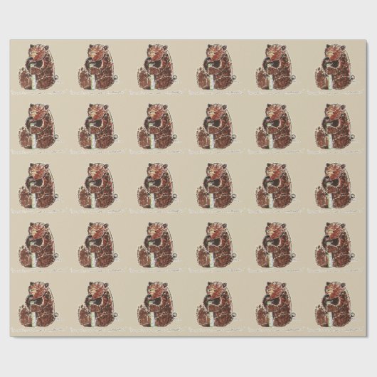 Bear Contemplates Hibernation ラッピングペーパー (フラット)