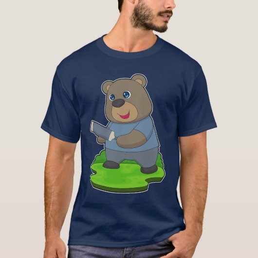 Bear Cricket Cricket bat Tシャツ (正面)