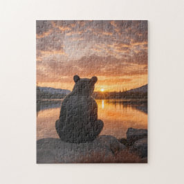 Bear cub Sunset by the Lake ジグソーパズル