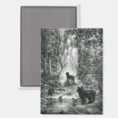 Bear Cubs Visit the Falls マグネット (正面/裏面)