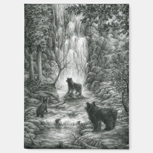 Bear Cubs Visit the Falls マグネット (正面)