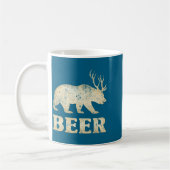Bear Deer Vintage Beer  コーヒーマグカップ (左)