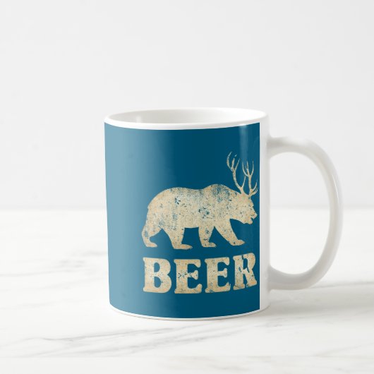 Bear Deer Vintage Beer  コーヒーマグカップ (右)