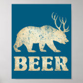 Bear Deer Vintage Beer  ポスター (正面)
