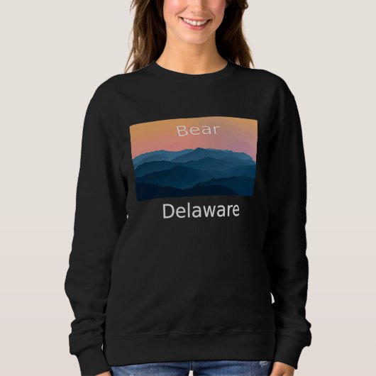Bear Delaware Mountain sunset hometown スウェットシャツ (正面)