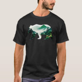 Bear Double Exposure Surreal Wildlife Animal Tシャツ (正面)