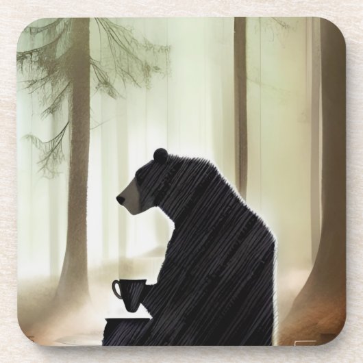 Bear Drink Coffee in the Woods コースター (正面)