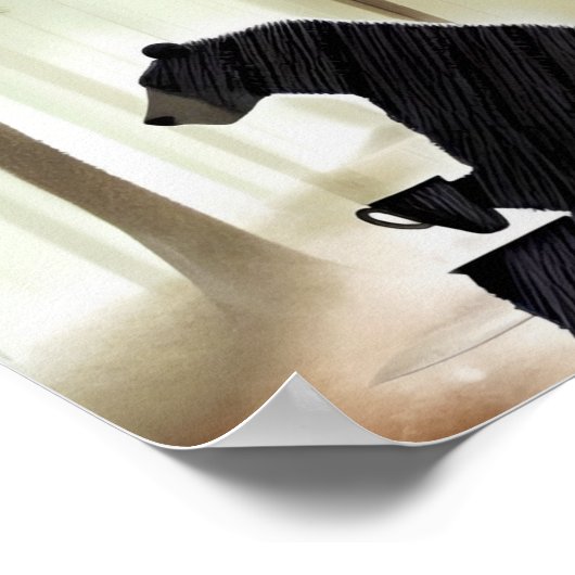 Bear Drink Coffee in the Woods ポスター (角)