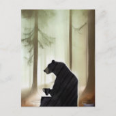 Bear Drink Coffee in the Woods ポストカード (正面)