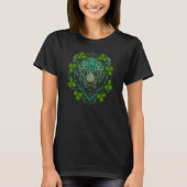 Bear Face Head Mandala Irish Shamrock C St Patrick Tシャツ (正面)