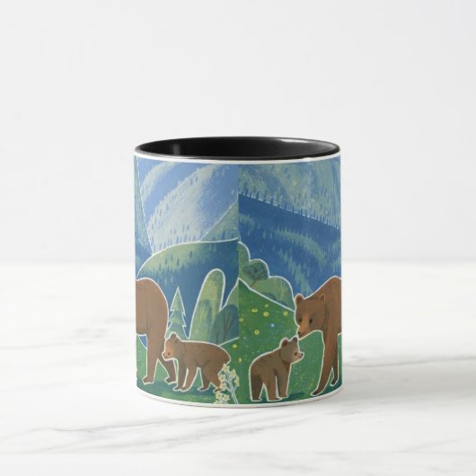 Bear Family in the Valley Mug マグカップ (中央)