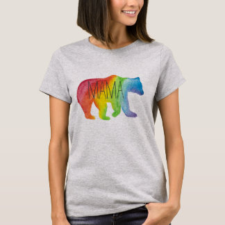 Bear Family Pride Watercolorによってママのリラックスされる適当なティー Tシャツ