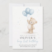 Bear First Birthday Invitation 招待状 (正面)