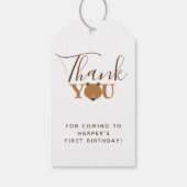 Bear First Birthday Thank You ギフトタグ (裏面)