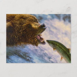 BEAR FISH WILD ANIMAL POSTCROSSING ポストカード
