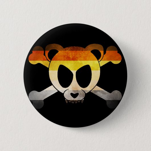 Bear Flag Skull (Gay Badge) 缶バッジ (正面)
