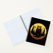 Bear Forest Nature Retro Sunset ノートブック (内部)