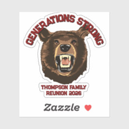 Bear “Generations Strong” Custom Family Reunion シール