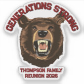 Bear “Generations Strong” Custom Family Reunion シール (正面)