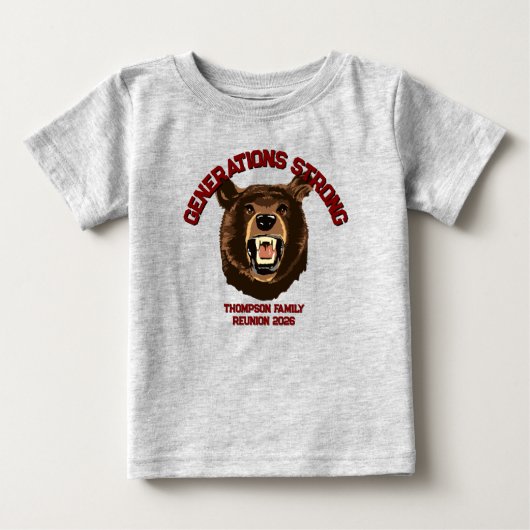 Bear “Generations Strong” Custom Family Reunion ベビーTシャツ (正面)