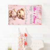 Bear Girl Baby Shower Banner 横断幕 (インサイチュ)