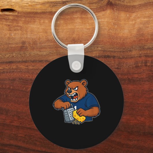 Bear Grating Cheese Funny  キーホルダー (正面)