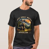 Bear Great Smokey Mountains National Park Black Be Tシャツ (正面)