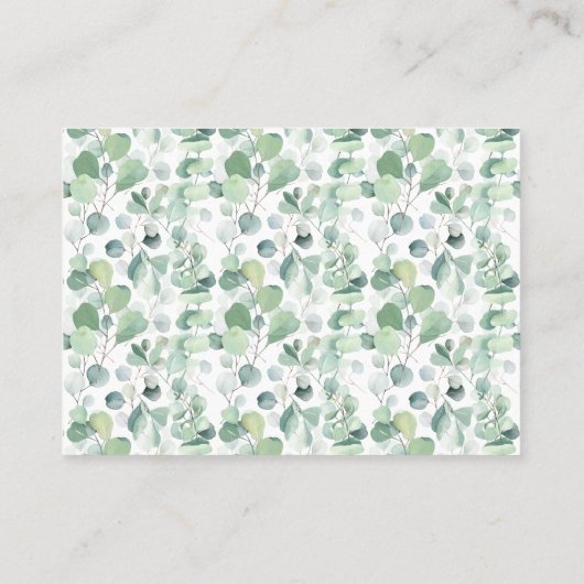 Bear Greeneryが本を持ってくる赤ちゃんシャワーカード プレイスカード (裏面)