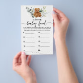 Bear Greeneryはベビー食品シャワーゲームカードを推測 チラシ (ハンドル)