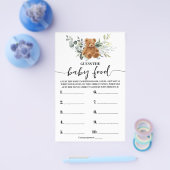 Bear Greeneryはベビー食品シャワーゲームカードを推測 チラシ (シングル)