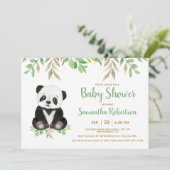 Bear Greenery赤ちゃん男女兼用のシャワー写真 招待状 (スタンド正面)