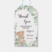 Bear Greenery Baby Shower来に感謝 ギフトタグ (正面)