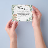 Bear Greenery How Big is Mom's Belly Shower Card チラシ (手)
