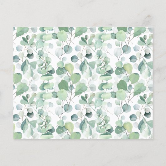 Bear Greenery How Big is Mom's Belly Shower Card チラシ (裏面)