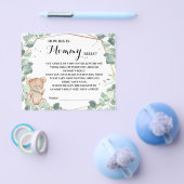 Bear Greenery How Big is Mom's Belly Shower Card チラシ (シングル)