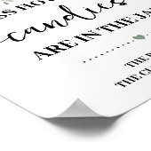 Bear Greenery How many Candies Shower Game Sign ポスター (角)