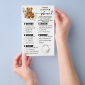 Bear Greenery Whats on your Phone Shower Game Card チラシ (ハンドル)