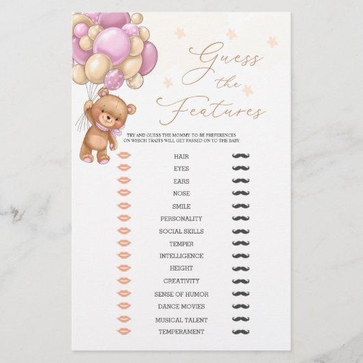 Bear Guess The Baby Features Baby Shower Game (正面)