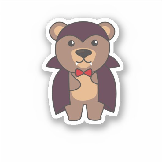Bear Halloween Cute Devil Kids Vampire Costume シール (正面)
