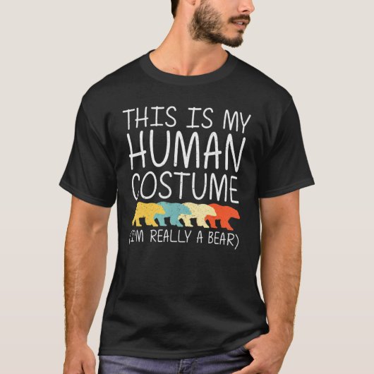 Bear Halloween Human Costume Mammal Animal Easy Di Tシャツ (正面)