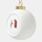 Bear Hands Oh Deer Funny Sayings Pun Gift セラミックボールオーナメント (右)