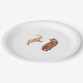 Bear Hands Oh Deer Funny Sayings Pun Gift ペーパープレート (アングル)