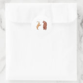 Bear Hands Oh Deer Funny Sayings Pun Gift  ラウンドシール (バッグ)
