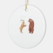 Bear Hands Oh Deer Funny Sayings Pun Gift Ornament セラミックオーナメント (左)
