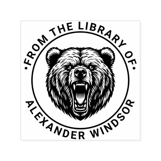 Bear Head Baring Ties #2図書名 セルフインキングスタンプ (デザイン)