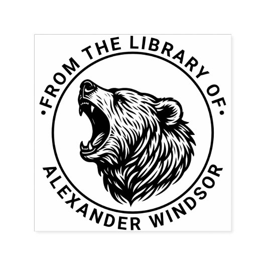 Bear Head Baring Tithライブラリのブック名 セルフインキングスタンプ (デザイン)