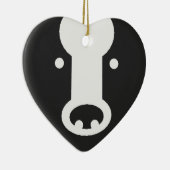 Bear Heart - 裏面にカスタム年号 セラミックオーナメント (右)
